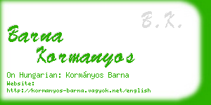 barna kormanyos business card